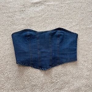 Denim Strapless Top
